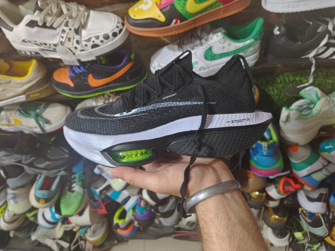 nike air zoom black and white first copy shoe in my hand at my shop