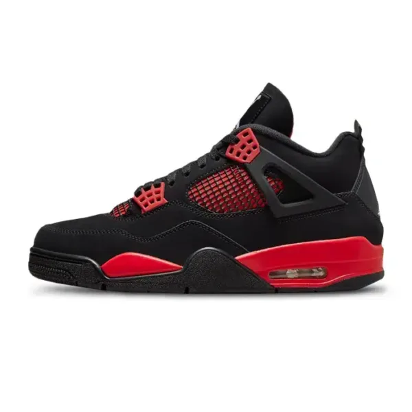 side view of jordan 4 red thunder