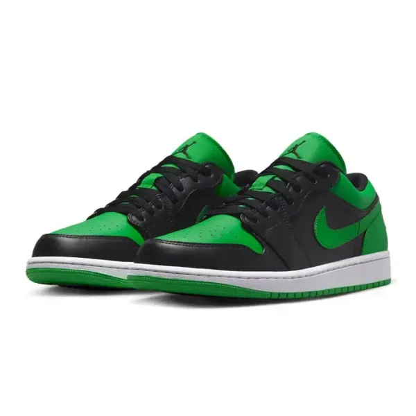 front view of pair of nike air jordan lucky green