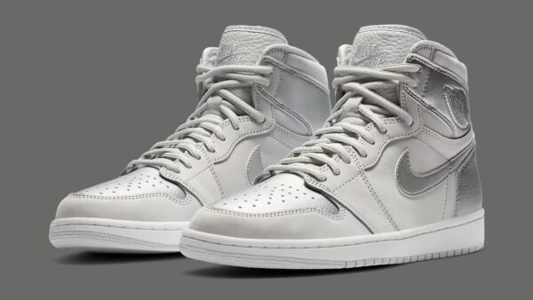 pair of nike air jordan high co.jp silver top side view