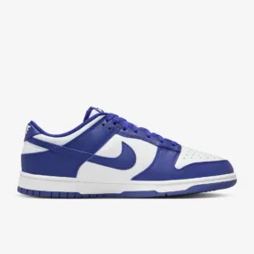 nike blue dunk low in white background