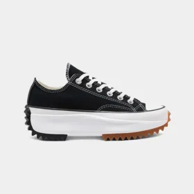 black converse run star with white background