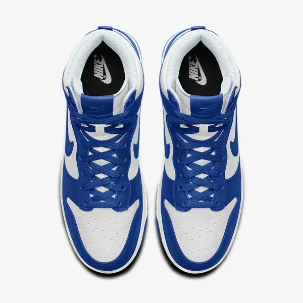 top view of nike dunk retro high blue color