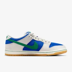 side view of blue sb dunk low pro