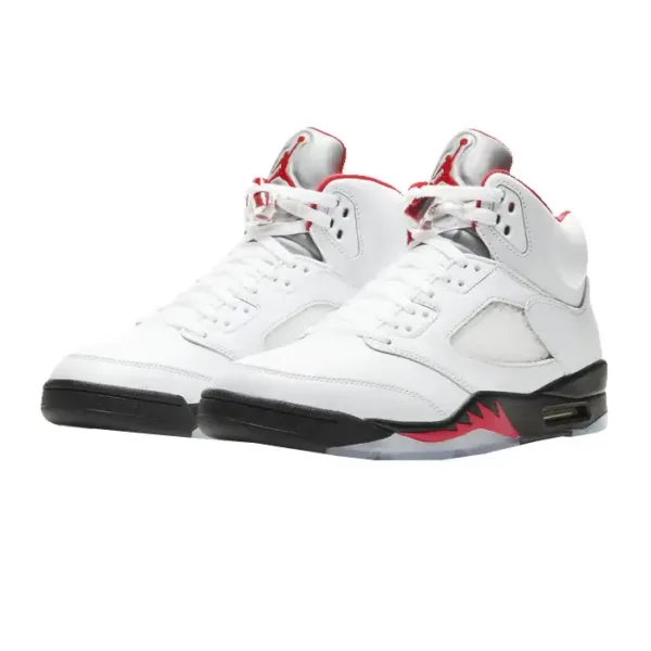 top view of j5 fire red silver tongue