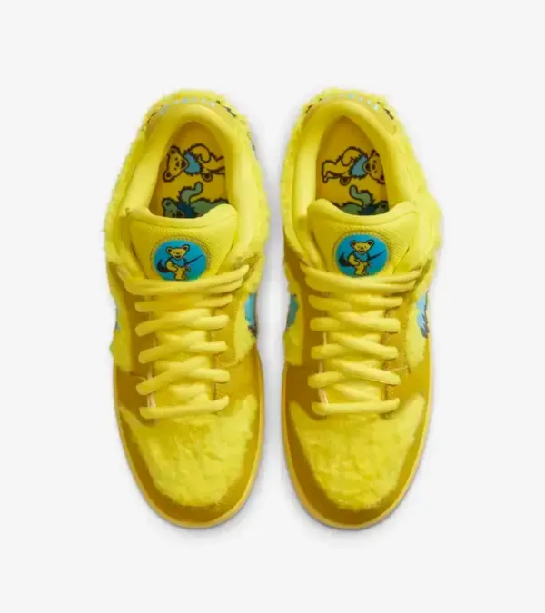 top view of nike sb dunk grateful dead bears