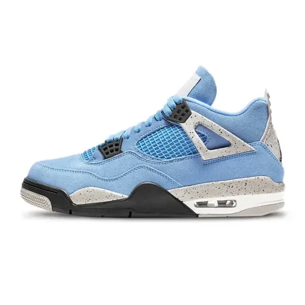 side view of jordan 4 university blue