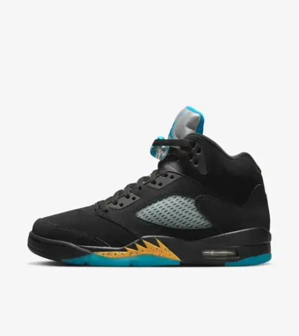 side view of jordan 5 aqua