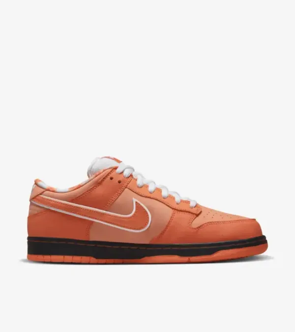 nike sb dunk lobster orange side view