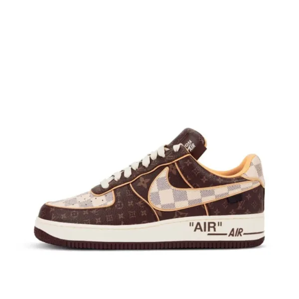 brown nike af lv side view