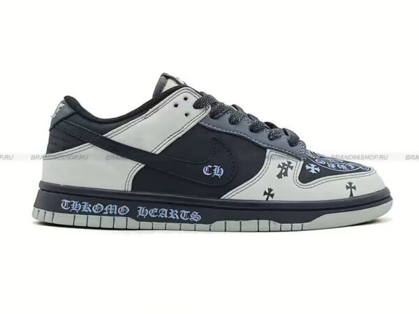 side view of nike dunk low chrome hearts