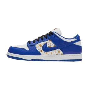 side view of nike sb dunk supreme stars blue color