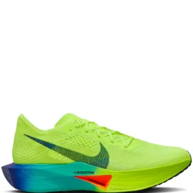 nike zoom x vaporfly 3 neon color shoes in a white background