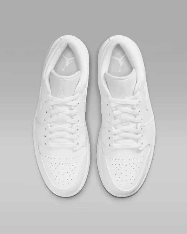 top view of white nike aj