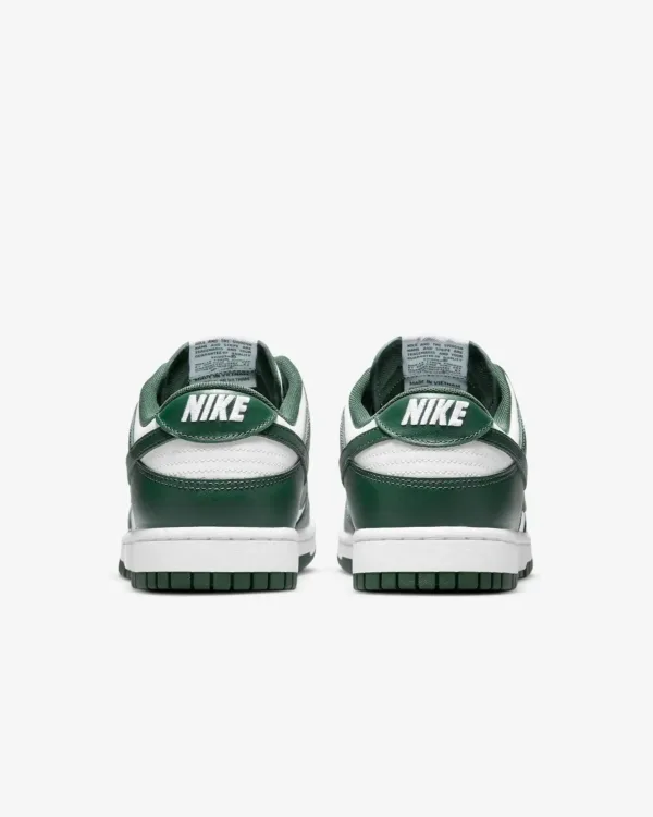 back view of pair of green nike dunk