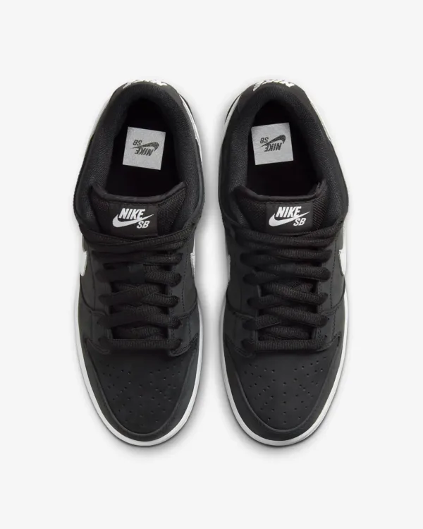 top view of black nike sb dunk low pro aa