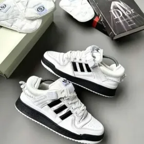 pair of white and black adidas bad bunny