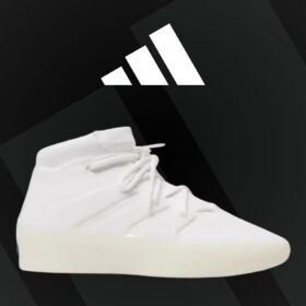 side view of white adidas fear of god