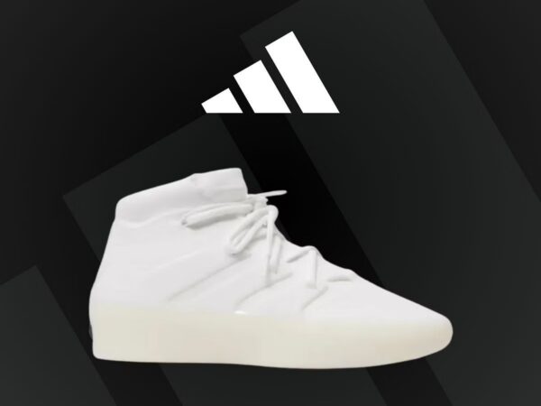 side view of white adidas fear of god