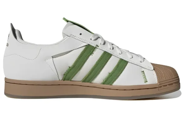 adidas superstar melting sadness off white green side view