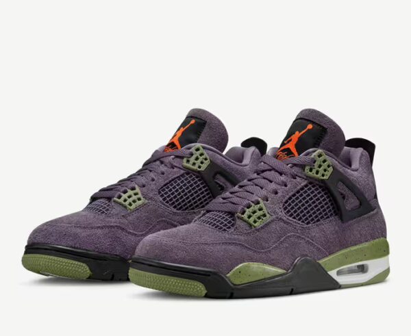 pair of air jordan4 canyon purple side view