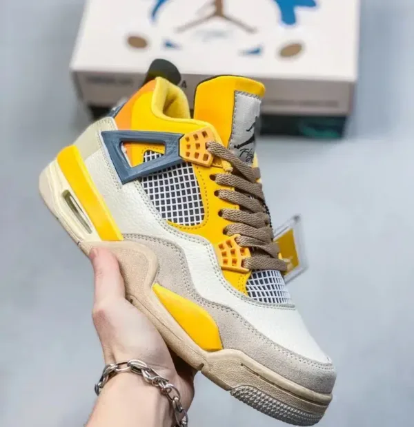 Air Jordan 4 yellow snorlax custom in hand