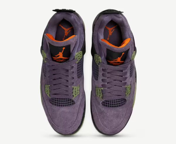 pair of air jordan4 canyon purple top view