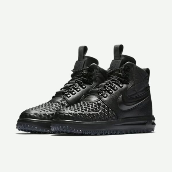 pair of nike lunar force 1 black side view