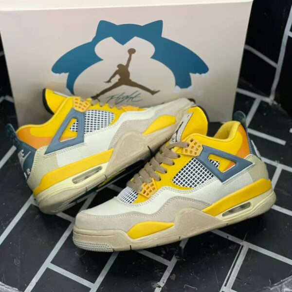 pair of air jordan yellow snorlax with box