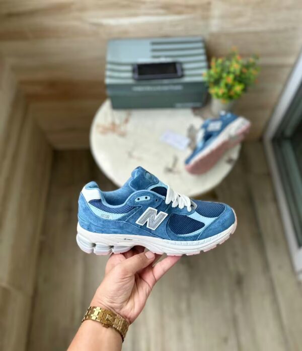 new balance 2002r blue color in hand